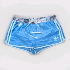 ADIDAS x Topshop Glanz Shorts 36 Womens Blue Gym Running Sprinter Retro Sports