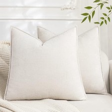 Set of 2 Soft Textured Decorative Throw 16" x 16" Pack of 2 Cream White