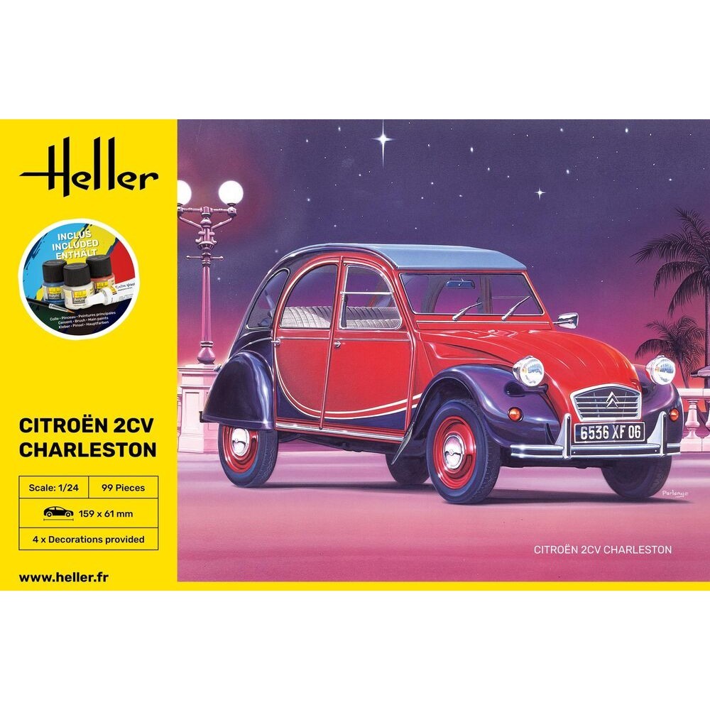 Kit Maquette Citroen 2CV Charleston Heller 1:24 pour un après-midi détente en famille