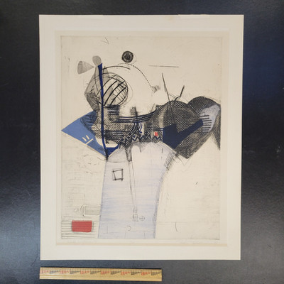 Takeshi Takahara Signed Color Etching ''Sunflower V'' 1969 Mid-Century Abstract