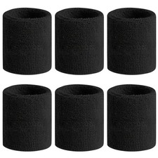 6pcs Sweat Absorption Sports Wristband, Moisture Wicking Wrist Guard For Tennis,