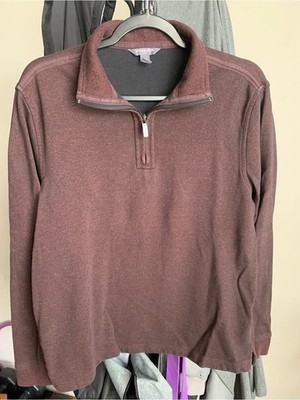 Van Heusen Men's Half-Zip Sweater in Maroon Heather Men's S/P