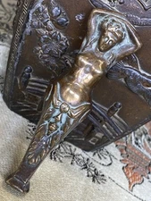 Antique Vienna Bronze Nude Nymph Wax Seal Letter Stamp Art Nouveau