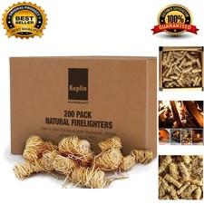 200 Eco-Friendly Firelighters - Natural Wood Wax Starters for Safe BBQs & More 0.11 per lighter