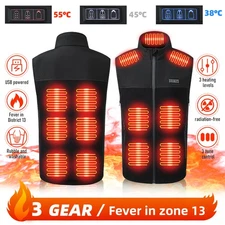 Men Women Heated Vest Winter Body Warm Electric USB Jacket Thermal Heating Coat