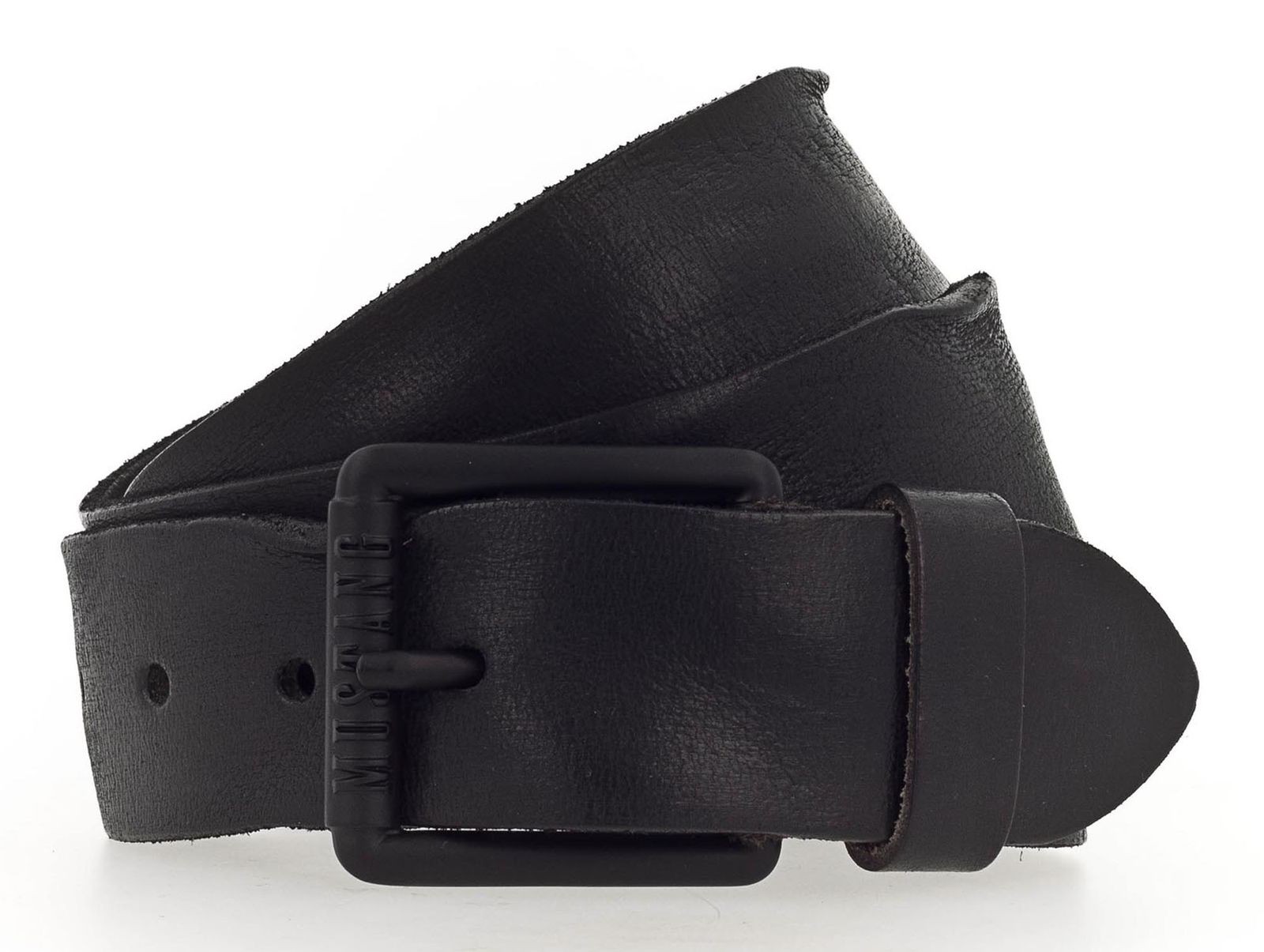 MUSTANG belt Leather Belt 40mm W80 Black