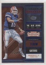 2018 Panini Contenders Draft Picks Season Ticket Blue Foil Tim Tebow #92 3wl