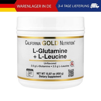 California Gold Nutrition, L-Glutamine + L-Leucine, L-Glutamin + L-Leucin, gesch