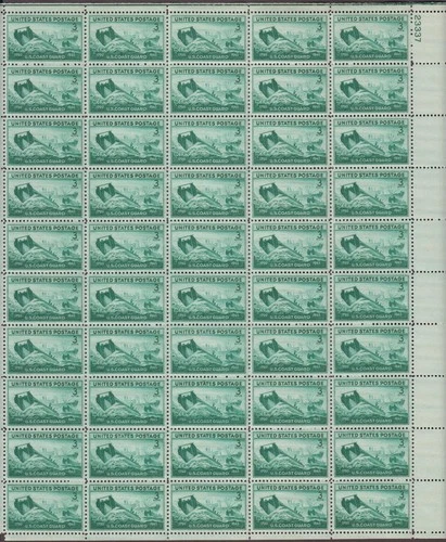 US, 936, COAST GUARD WW2, FULL SHEET OF 50, MINT NH, 1940'S COLLECTION