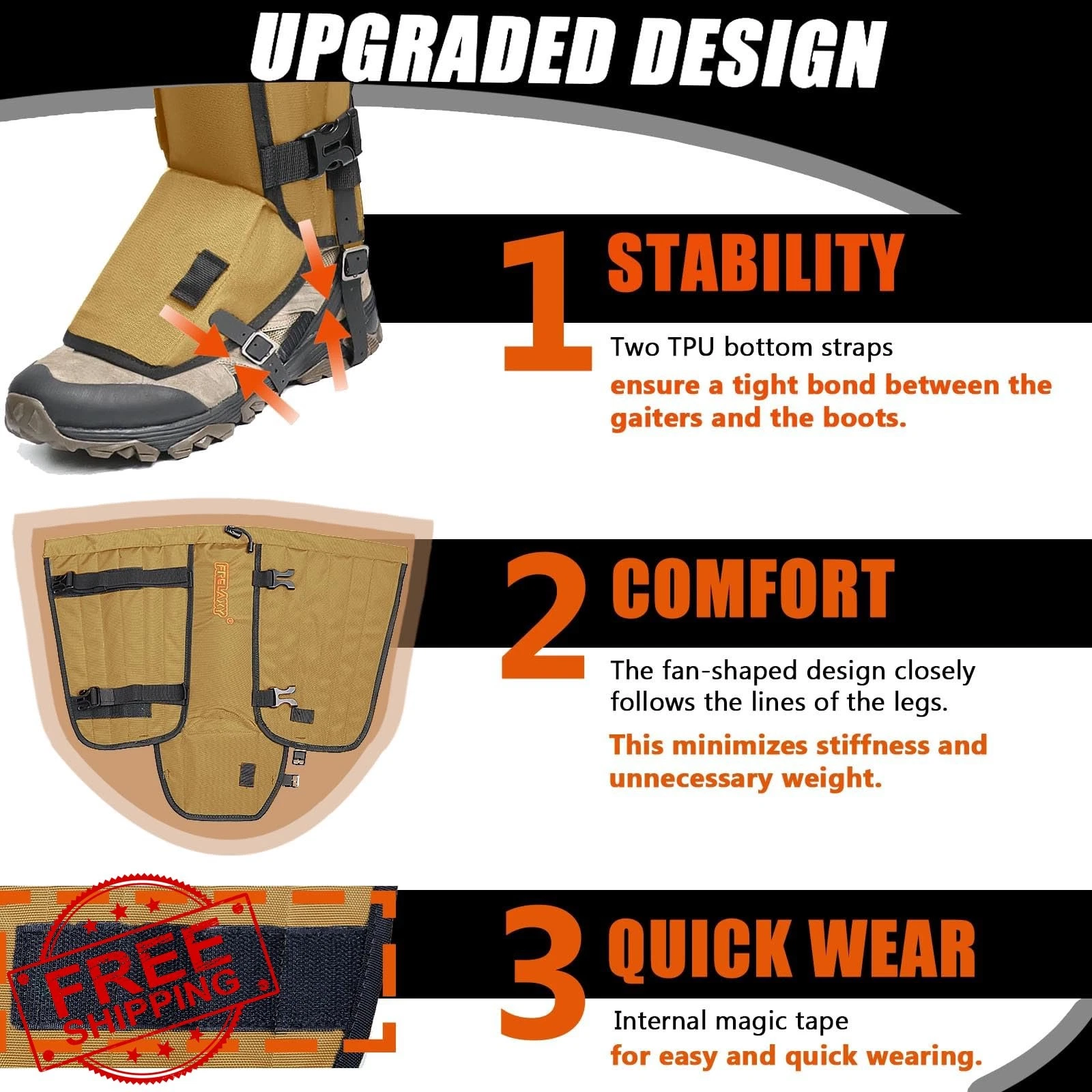Frelaxy Snake Gaiters Waterproof Snake Bite Protection Hunting Outdoor Work Legs