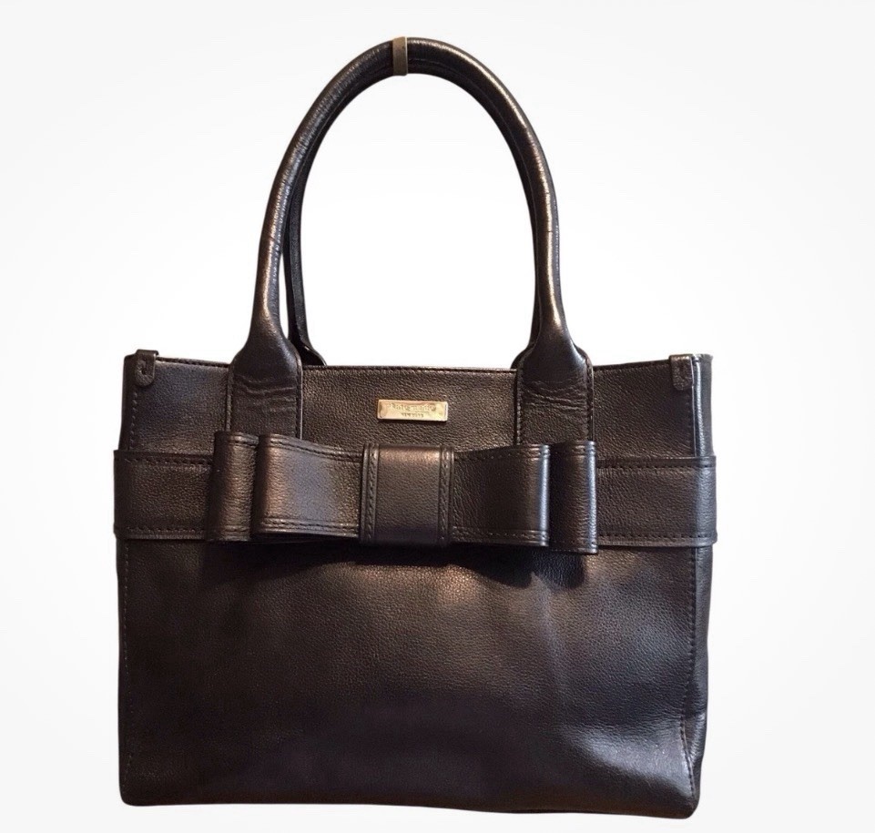 Kate Spade Quinn Villabella Avenue Bag Black Leather Bow Purse