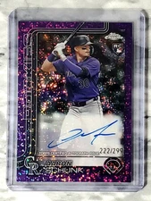 Aaron Schunk (RC) 2025 Topps Chrome Purple Speckle Refractor Rookie Auto 222/299