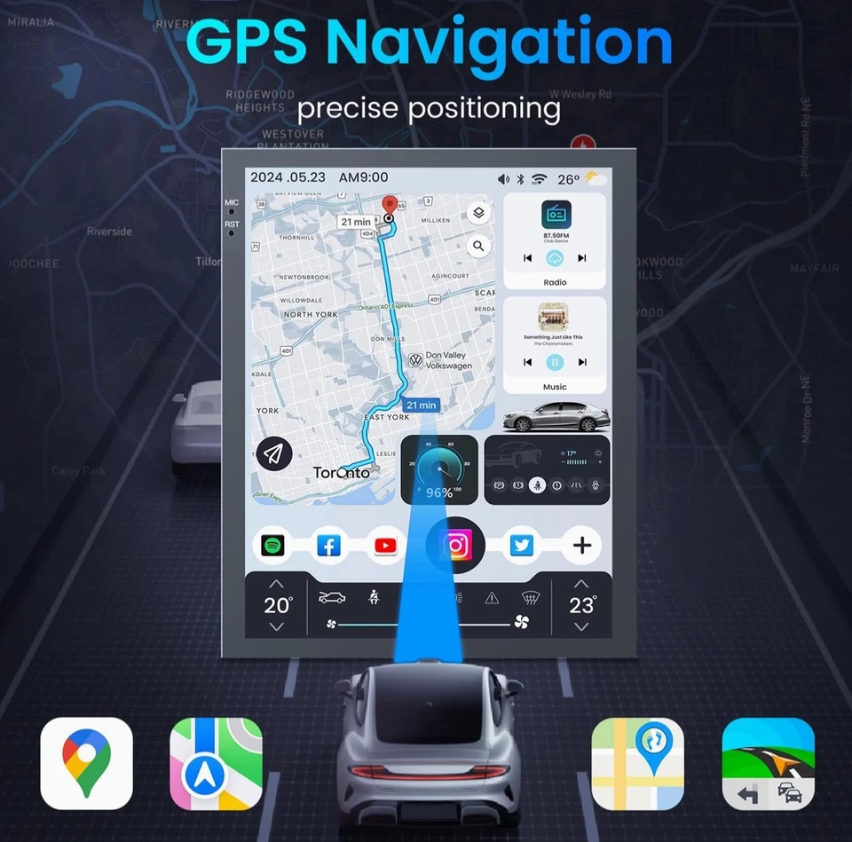 4Core Car Radio for Cruze 2009-2015: 10.4 Inch 1280 * 800 HD Touch Screen Car St - Image 4 of 4