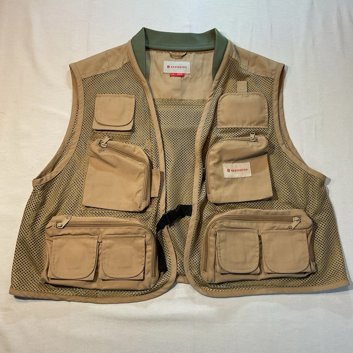 Gilet De Pêche Redington Clark Fork - Taille L - Beige/Rouge - Respirant
