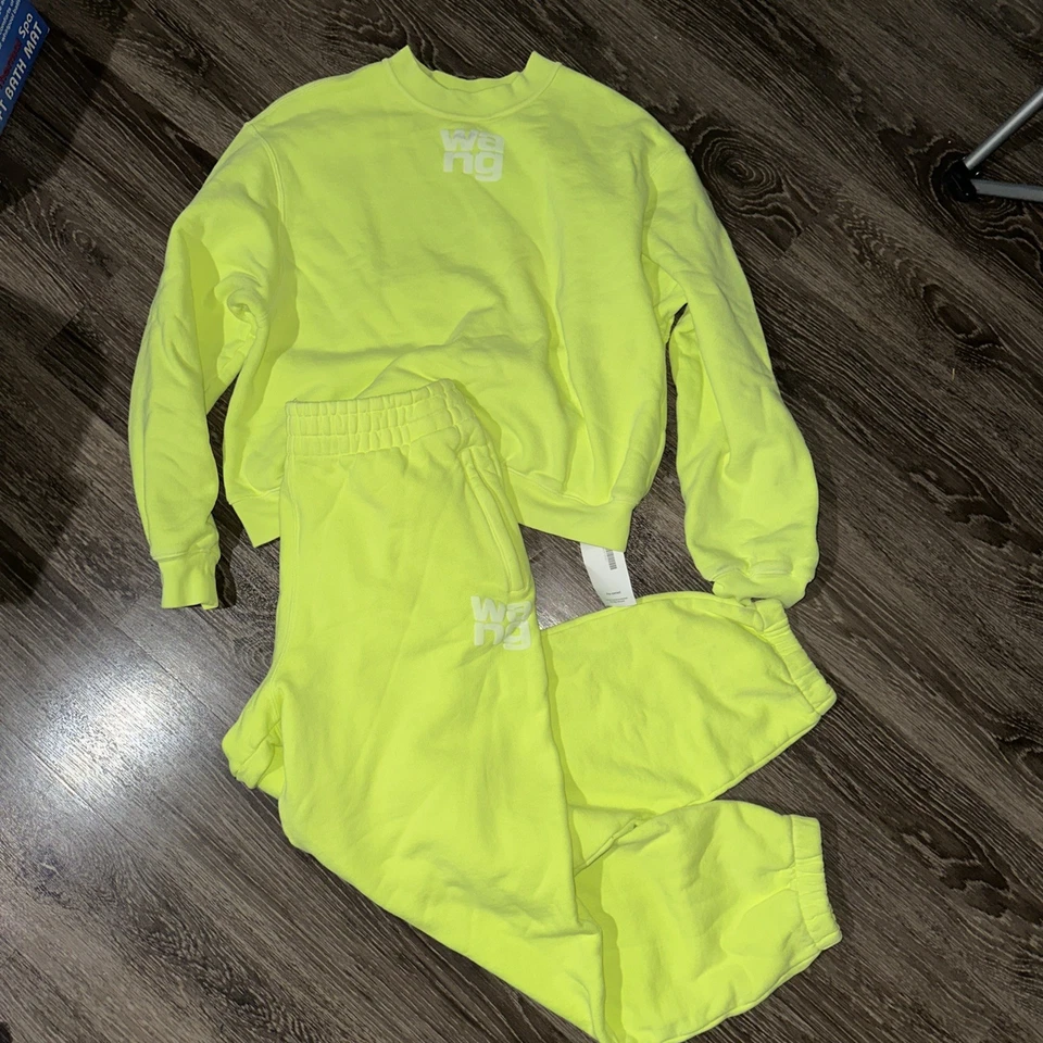 Calça de Moletom Feminina T by Alexander Wang Track Suit Pequena Amarelo Neon - Imagem 2 de 4