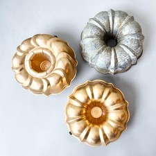 1980s Vintage Set of 3 Copper & Aluminum Cake Bundt Jell-O Pan Molds 10&rdquo; Hanging