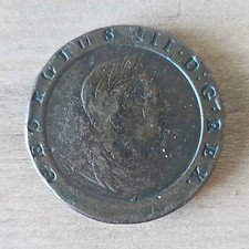 George III GB Early Milled Two Penny 1797 Cartwheel Britannia BN Uncert