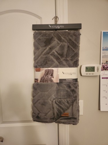 Koolaburra by UGG Candice "Wild Dove" Gray Elegant Sculpted Faux Fur Throw NWT