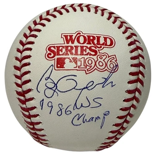 Bobby Ojeda Signed 1986 World Series Baseball w/ WS Champ Insc. JSA Witness COA