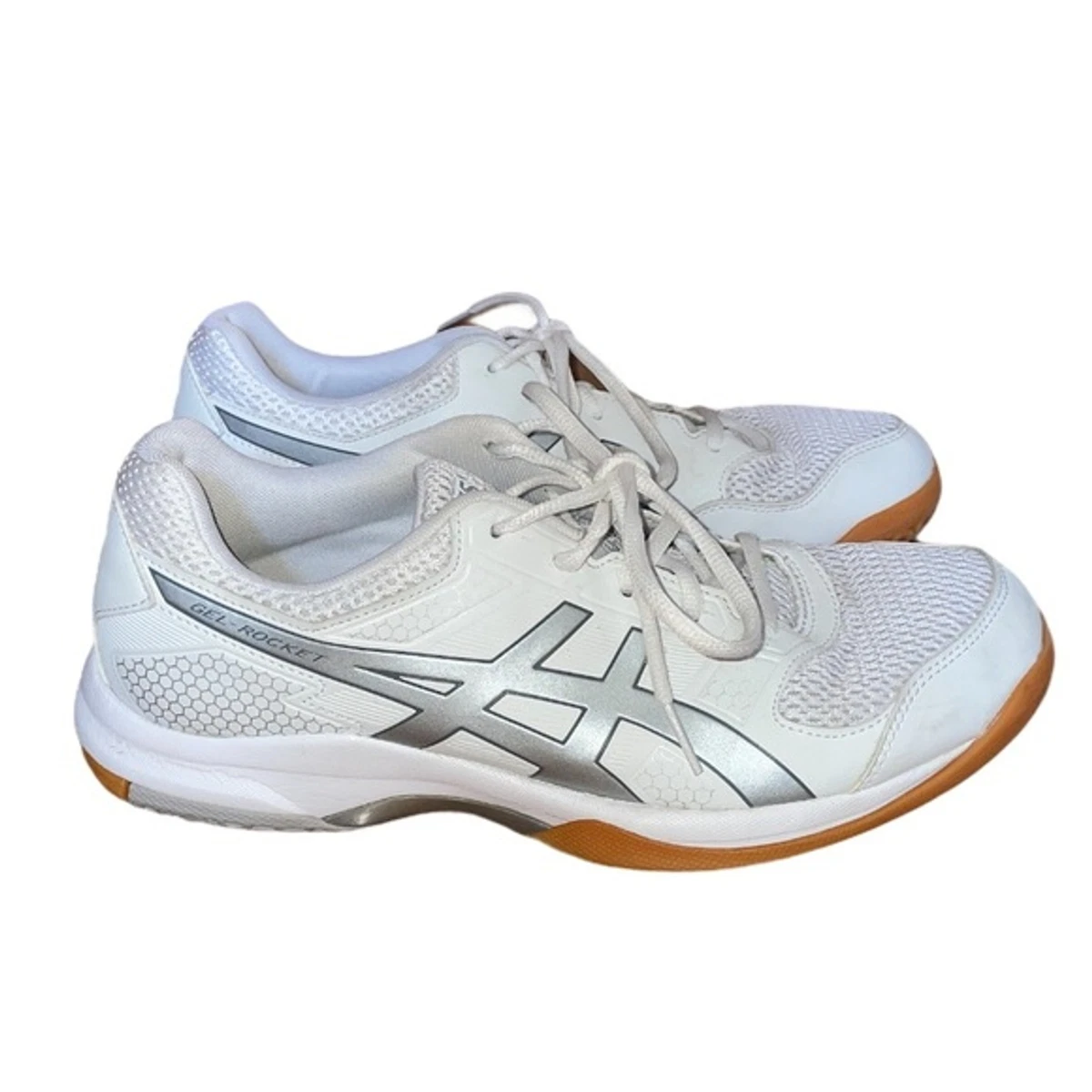 ASICS Gel Rocket White Sneaker athletic 10 womens running tennis shoes tan eBay