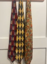 Lot of 3 J Garcia Silk Ties - Refer To Pictures