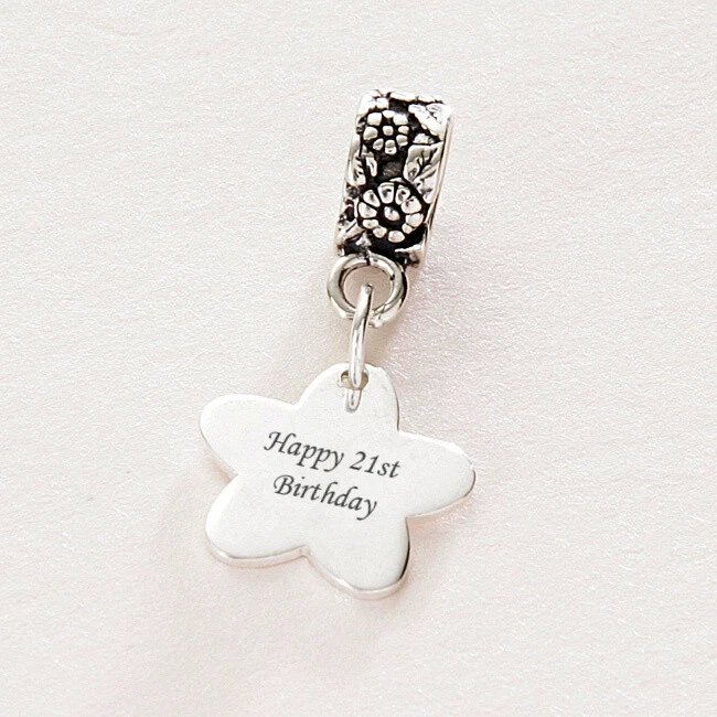 Sterling Silver Birthday Charm for 16th 18th 30th 40th Can be Personalised