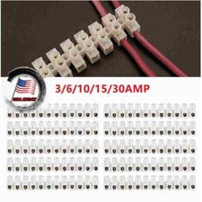 12 Position 3-30AMP Dual Row Terminal Strip Screw Terminal Barrier Block 5/10PCS
