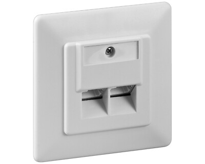 Goobay  CAT 6 Unterputz Netzwerk Anschluß Dose 2x RJ45 LSA weiß Unterputzdose