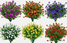 Paquete de 4~10 flores artificiales falsas exteriores resistentes a los rayos UV plantas de boj arbusto decoración