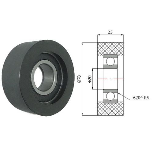 Kunststoffrollen aus Polyurethan-Polyamid mit Kugellager Ø60-109mm - Bild 12 von 21