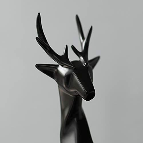 Ceramic Deer Couple Figurines Rindeer Sculpture Decorative Porcelain Abstract - Picture 5 of 6