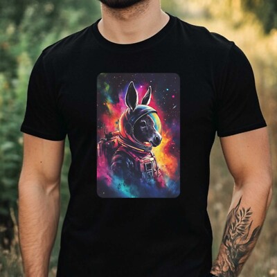 Herren T-Shirt Esel als Astronaut Motiv Baumwolle Größe XS bis 5XL
