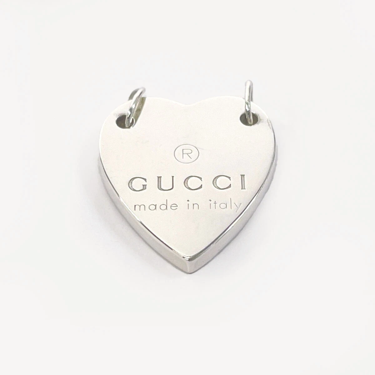 Pendentif GUCCI Haut Charmes Coeur Étiquette Argent925 Femmes Accessoires Bijoux
