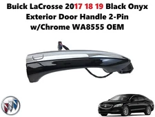 Buick LaCrosse 2017 18 19 Black Onyx Exterior Door Handle 2-Pin w/Chrome WA8555