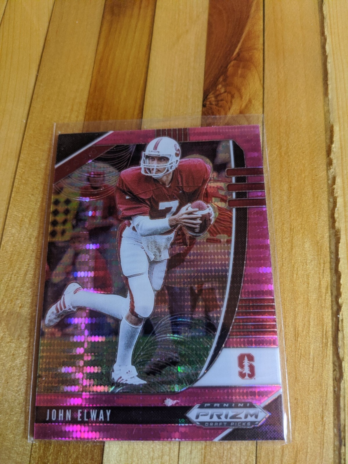 2020 PRIZM DRAFT PICKS 54 JOHN ELWAY PINK PULSAR STANFORD & BRONCOS HOF QB