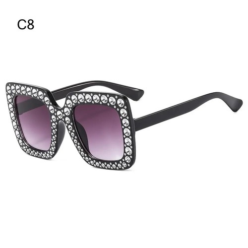 Kids Sunglasses UV400 with Rhinestone Detail for Girls Boys Large Square Frame - Picture 14 of 20