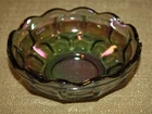 Federal Glass Vintage Iridescent Smoke Gray Thumbprint Bowl