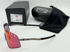 OAKLEY SUTRO TI SWEEP SUNGLASSES TITANIUM METAL GUNMETAL FRAME - RED LENS SHIELD