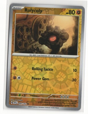 Pokemon Rolcoly Rolycoly 093/162 Reverse Holo Pokemon TCG Scarlet & Violet: Temporal ...