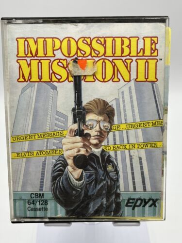 Jeu de cassette Impossible Mission 2 Commodore 64 C64 par Epyx. Double étui. - Photo 1/4