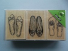 HERO ARTS RUBBER STAMPS LP196 ASSORTED SHOES NEW WOOD STAMP SET