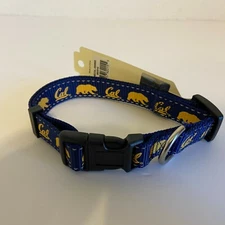 Cal Berkeley Golden Bears Reflective Adjustable Pet Dog Collar - Medium 14-18"