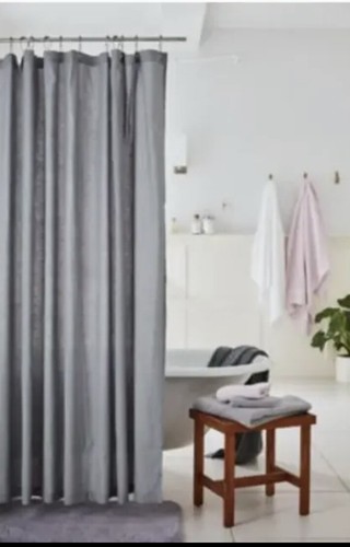 Nestwell Shower Curtain Stall 54" x 80" Solid Hemp Quiet Shade Grey Clean Modern