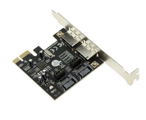 PCI Express PCIe Controller Karte 2 Port SATA 3 mit internen SATA Buchsen und... - Bild 2 von 5