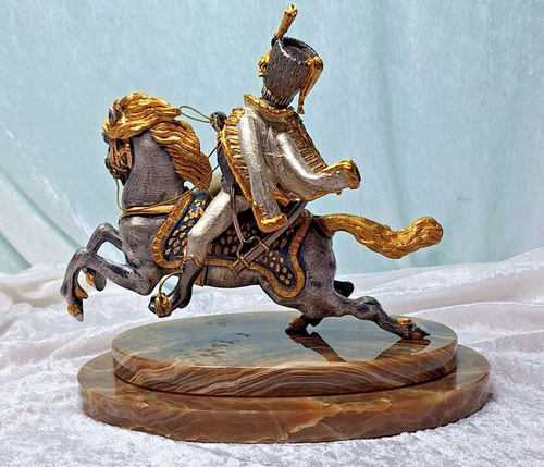 Escultura de soldado húsar de bronce dorado Giuseppe Vasari Anna Danesin 221/400 Italia - Imagen 15 de 24