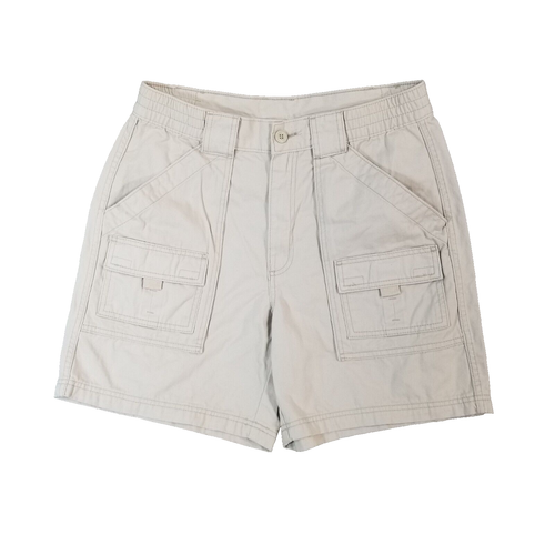 St John's Bay cargo hiking shorts men's 32x7 beige comfort waist outdoor