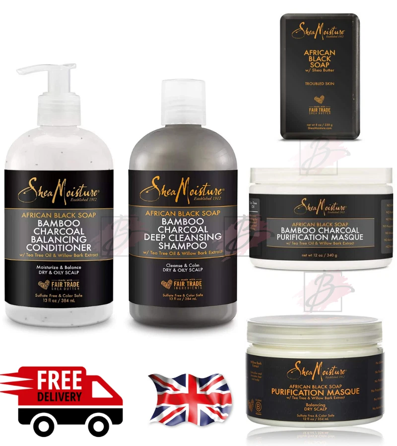 Shea Moisture African Black Soap Shampoo Conditioner Masque