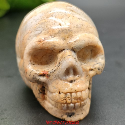 1pc Natural Crazy agate Skull Quartz Crystal Carved Figurines Skull Healing 2" - Picture 8 of 11