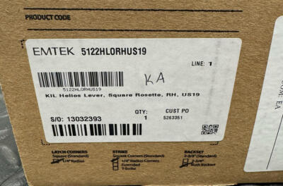 Emtek  5122HLOUS19RH Single Cylinder Keyed Entry Door Lever Set*NEW*