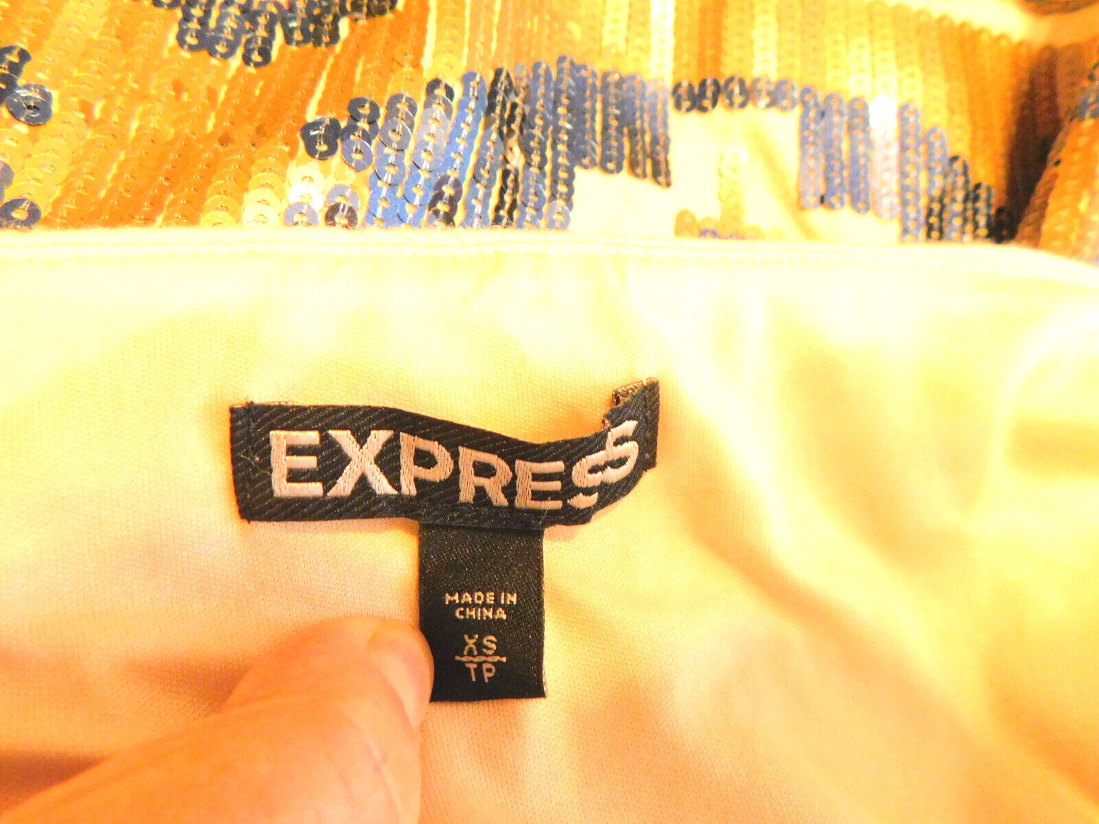 Express Lined Sequence Multi Color Skirt, Jersey … - image 3